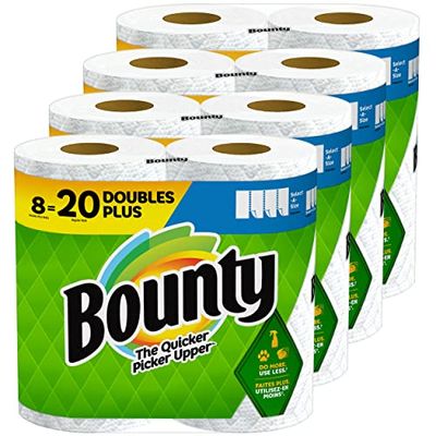 Bounty Select-A-Size Paper Towels, 8 Double Plus Rolls = 20 Regular Rolls, White $18 (Reg $27.60)