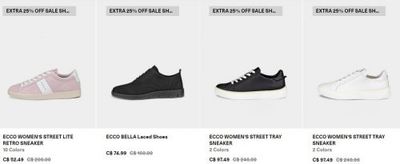 ECCO Canada: Extra 25% off Select Sale Shoes + 40% off Bags & Accessories