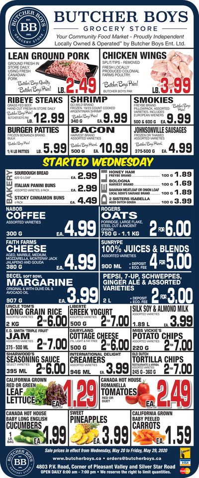 Butcher Boys Grocery Store Flyer May 20 to 29
