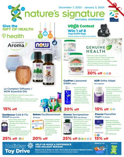Nature's Signature Flyer December 7 to January 4