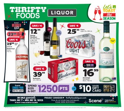Thrifty Foods Liquor Flyer December 7 to 13