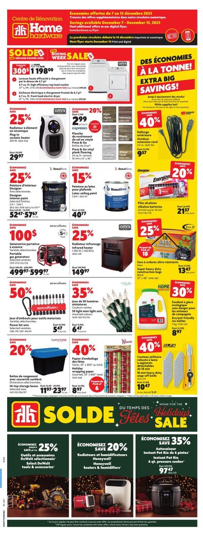 Home Hardware Building Centre (QC) Flyer December 7 to 13