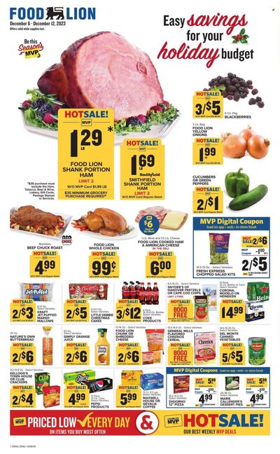 Food Lion (SC) Weekly Ad Flyer Specials December 6 to December 12, 2023