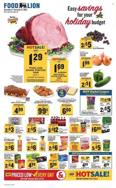 Food Lion (TN) Weekly Ad Flyer Specials December 6 to December 12, 2023
