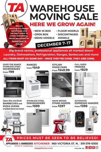 TA Appliances & Barbecues Flyer December 7 to 17