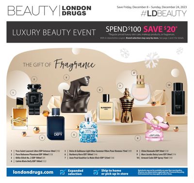 London Drugs Luxury Beauty Event Flyer December 8 to 24