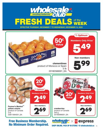 Wholesale Club (Atlantic) Fresh Deals of the Week Flyer December 7 to 13