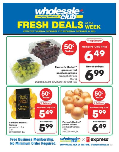 Wholesale Club (West) Fresh Deals of the Week Flyer December 7 to 13