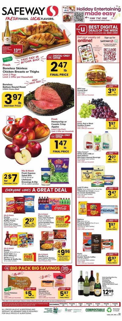 Safeway (SD) Weekly Ad Flyer Specials December 6 to December 12, 2023