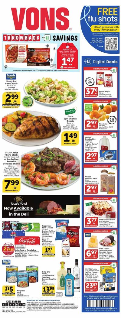 Vons (CA) Weekly Ad Flyer Specials December 6 to December 12, 2023