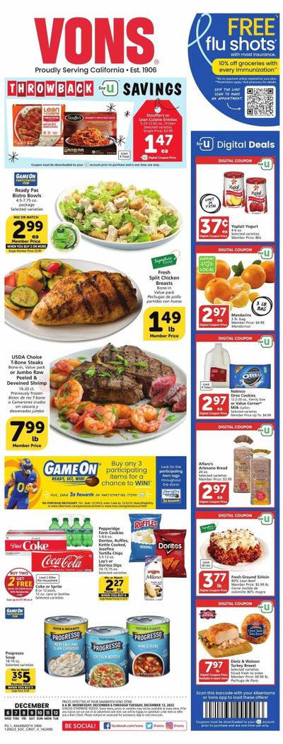 Vons (CA) Weekly Ad Flyer Specials December 6 to December 12, 2023