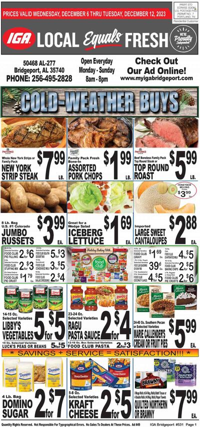 IGA (50) Weekly Ad Flyer Specials December 6 to December 12, 2023