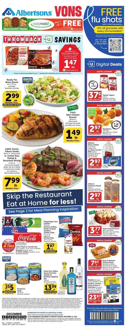 Vons (CA) Weekly Ad Flyer Specials December 6 to December 12, 2023