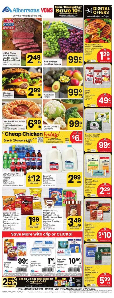 Vons (NV) Weekly Ad Flyer Specials December 6 to December 12, 2023