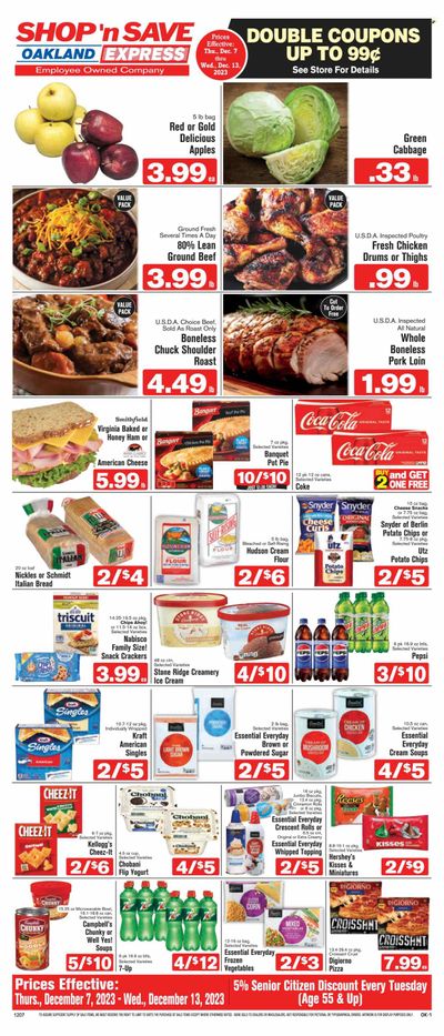 Shop ‘n Save Express (MD, PA, WV) Weekly Ad Flyer Specials December 7 to December 13, 2023