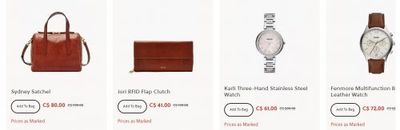 Fossil + Fossil Outlet Canada: Save 50% off Bags & Wallets + up to 70% off Outlet Styles