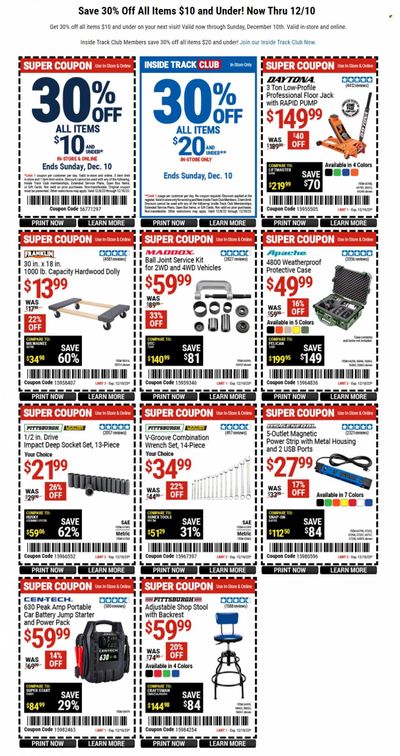 Harbor Freight Weekly Ad Flyer Specials December 8 to December 10, 2023