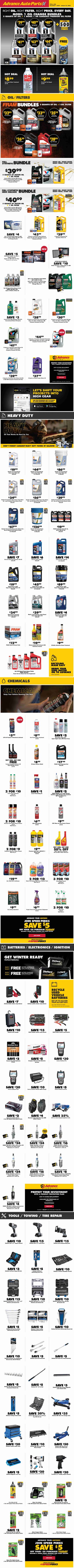 Advance Auto Parts Weekly Ad Flyer Specials December 7 to January 31, 2024