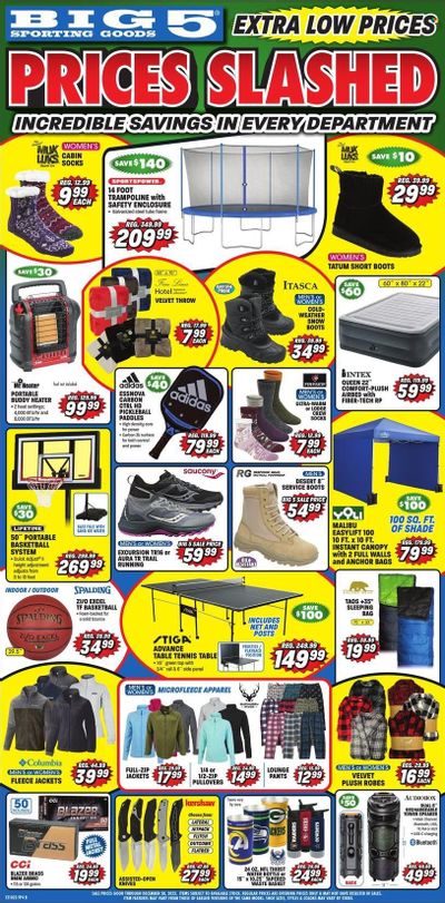 Big 5 (AZ, CA, CO, ID, NM, OR, UT, WA) Weekly Ad Flyer Specials December 8 to December 28, 2023