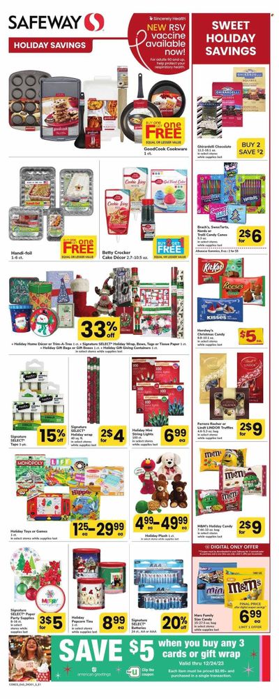 Safeway (MD, VA) Weekly Ad Flyer Specials December 8 to December 14, 2023