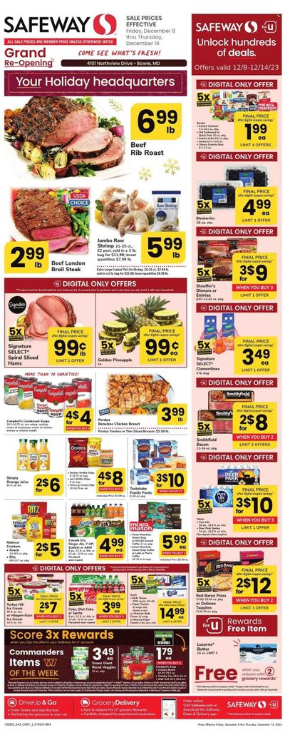 Safeway (MD) Weekly Ad Flyer Specials December 8 to December 14, 2023
