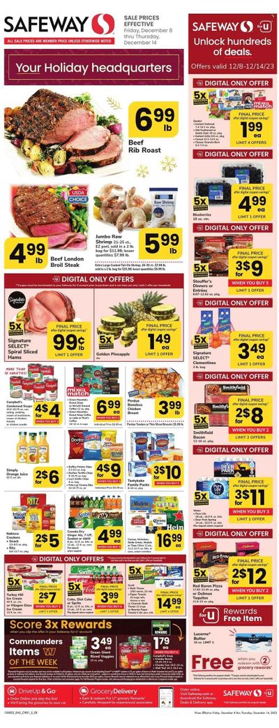Safeway (MD) Weekly Ad Flyer Specials December 8 to December 14, 2023