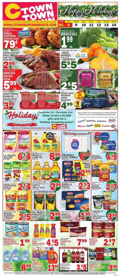 C-Town (CT, FL, MA, NJ, NY, PA) Weekly Ad Flyer Specials December 8 to December 14, 2023