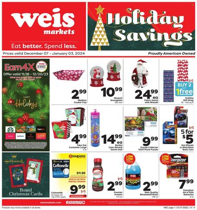 Weis (MD, NY, PA) Weekly Ad Flyer Specials December 7 to January 3, 2024
