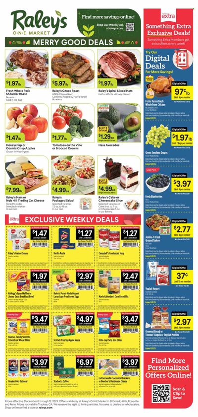 Raley's (CA, NV) Weekly Ad Flyer Specials December 6 to December 12, 2023