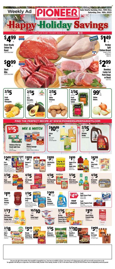 Pioneer Supermarkets (NJ, NY) Weekly Ad Flyer Specials December 10 to December 16, 2023