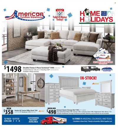 American Furniture Warehouse (AZ, CO, TX) Weekly Ad Flyer Specials December 10 to December 17, 2023