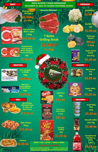 St. Mary's Supermarket Flyer December 13 to 19