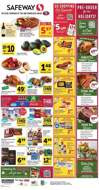 Safeway (CA) Weekly Ad Flyer Specials December 13 to December 19, 2023