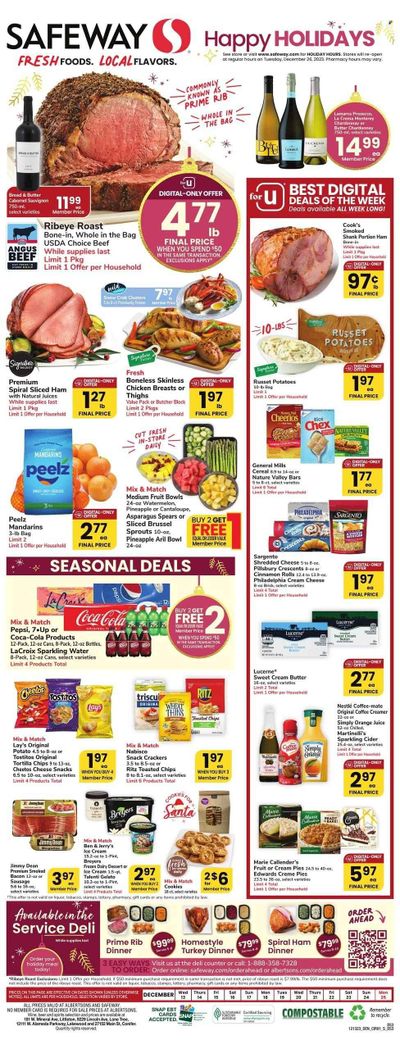 Safeway (CO) Weekly Ad Flyer Specials December 13 to December 25, 2023