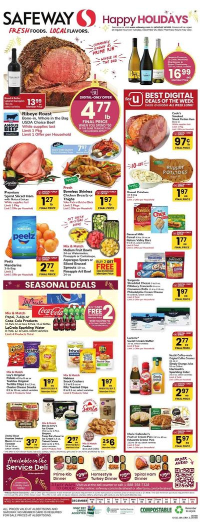 Safeway (CO) Weekly Ad Flyer Specials December 13 to December 25, 2023