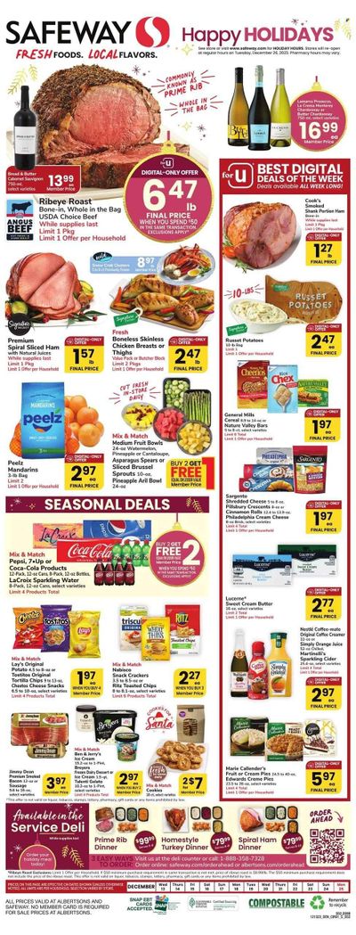Safeway (CO) Weekly Ad Flyer Specials December 13 to December 25, 2023