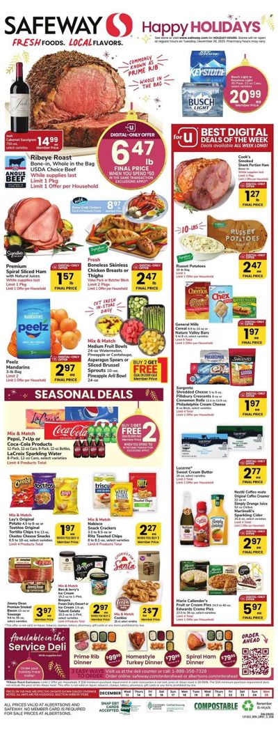 Safeway (NE) Weekly Ad Flyer Specials December 13 to December 25, 2023