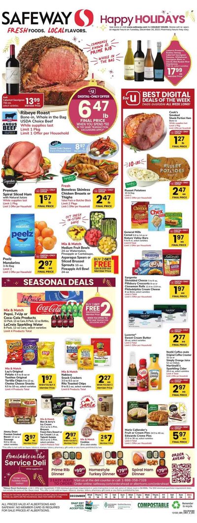 Safeway (WY) Weekly Ad Flyer Specials December 13 to December 25, 2023