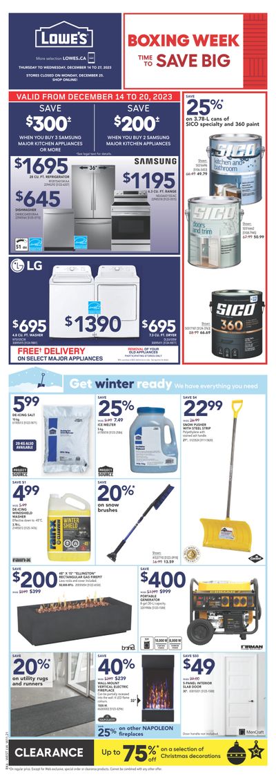 Lowe's (West) Flyer December 14 to 20