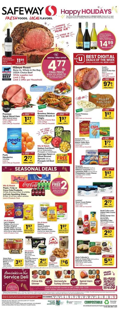 Safeway (CO) Weekly Ad Flyer Specials December 13 to December 25, 2023