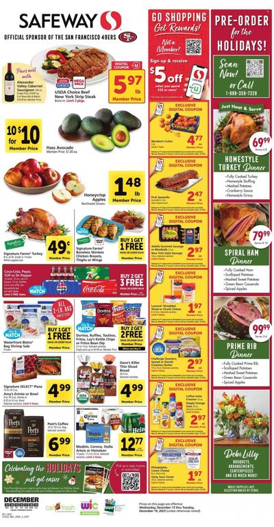 Safeway (CA) Weekly Ad Flyer Specials December 13 to December 19, 2023