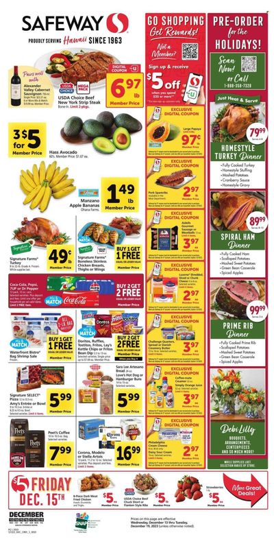 Safeway (HI) Weekly Ad Flyer Specials December 13 to December 19, 2023