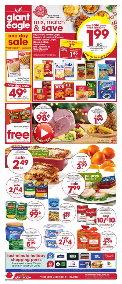 Giant Eagle (PA) Weekly Ad Flyer Specials December 14 to December 20, 2023