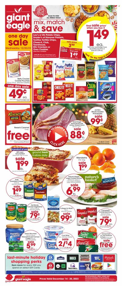 Giant Eagle (OH) Weekly Ad Flyer Specials December 14 to December 20, 2023