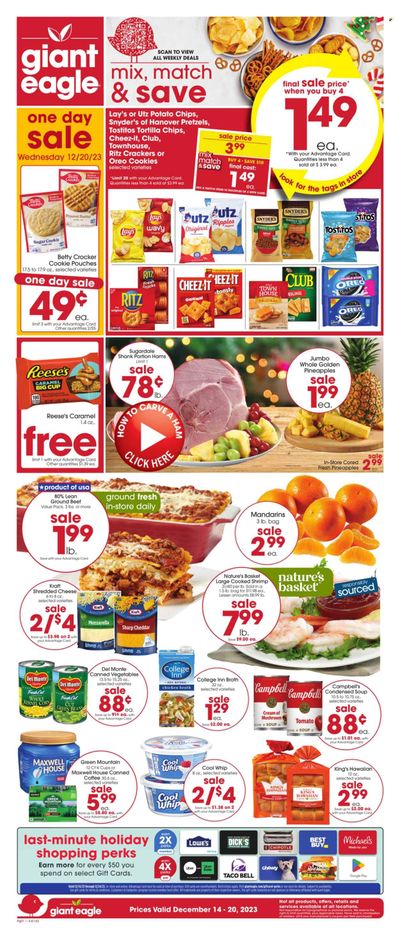 Giant Eagle (OH) Weekly Ad Flyer Specials December 14 to December 20, 2023