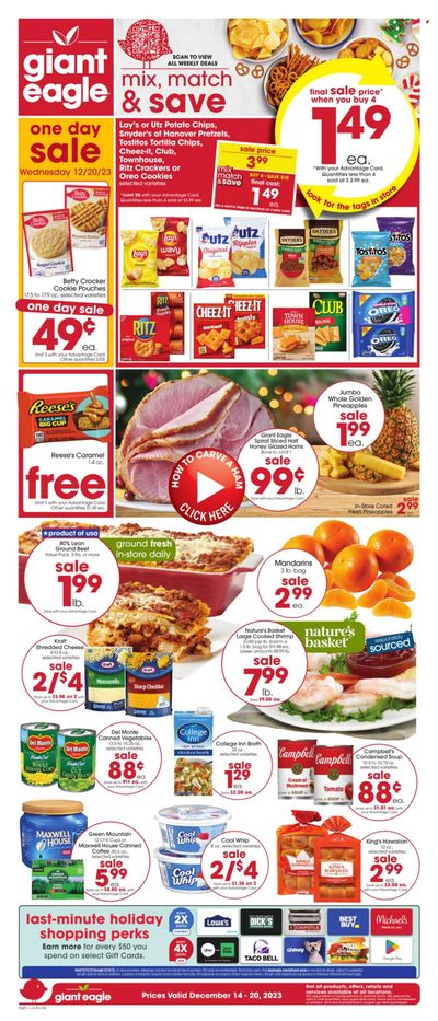 Giant Eagle (OH) Weekly Ad Flyer Specials December 14 to December 20, 2023