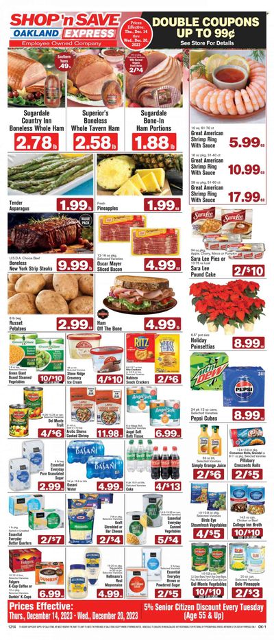 Shop ‘n Save Express (MD, PA, WV) Weekly Ad Flyer Specials December 14 to December 20, 2023