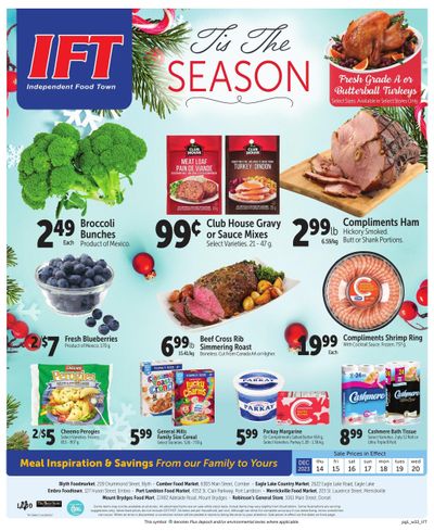 IFT Independent Food Town Flyer December 14 to 20