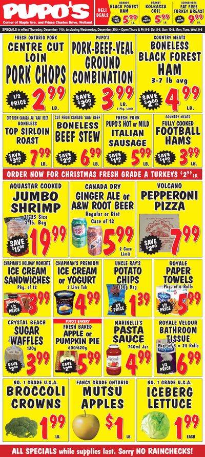 Pupo's Food Market Flyer December 14 to 20