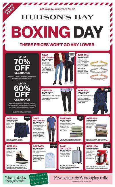 Hudson's Bay Boxing Day Sale Flyer December 14 to 27